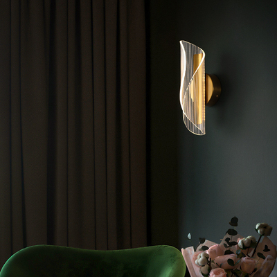 JYLIGHTING عصرية بسيطة LED Streamer الحائط الضوء أكريليك المعدن الشفاف لمرور غرفة النوم