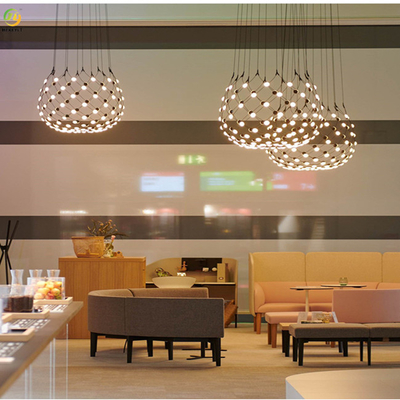 الصفحة الرئيسية فندق المعادن فن الخبز الطلاء الأسود LED الحديثة قلادة الخفيفة