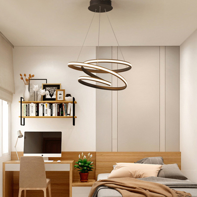 ثريات إضاءة LED حديثة من الألومنيوم لغرفة المعيشة وغرفة النوم