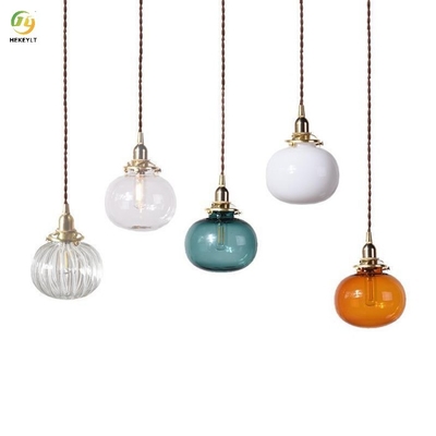 E14 D13cm أضواء قلادة زجاجية معاصرة مختلفة الألوان المتاحة