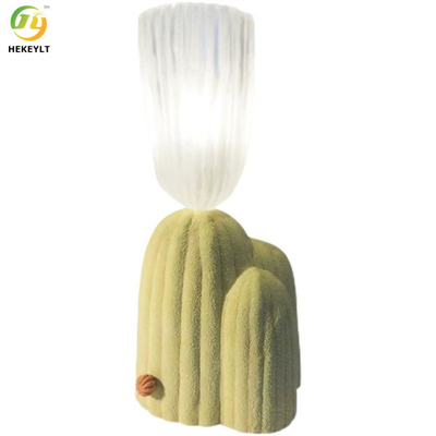 G9 Cactus Flower Resin and Glass Green and Grey Table Lamp لغرفة النوم