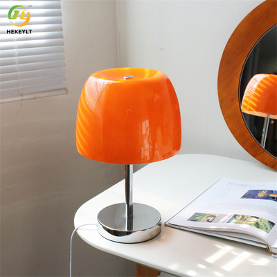 USB بقيادة الفولاذ المقاوم للصدأ والزجاج مصباح طاولة أبيض / برتقالي / أصفر