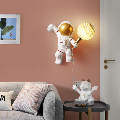 الحديثة أدى الجدار مصباح القمر الاطفال رواد الفضاء الزخرفية مصباح الجدار