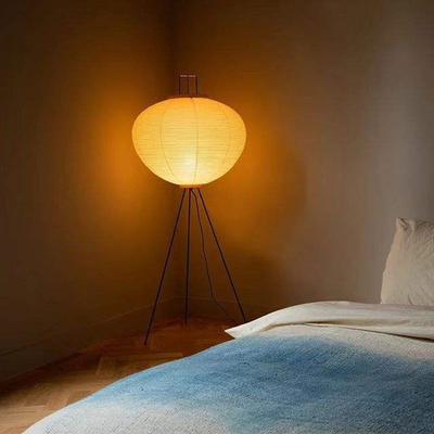 مصباح أرضي معدني LED آرت ديكو مصابيح أرضية من ورق الأرز الحديث 120 سم × 53 سم