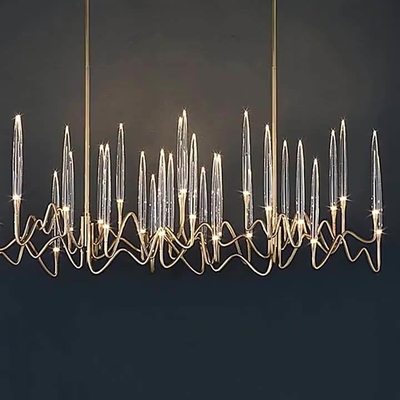 Arrow Line Crystal Lamp Chandelier Art Design Restaurant ثريا مكتب الفندق الأمامي