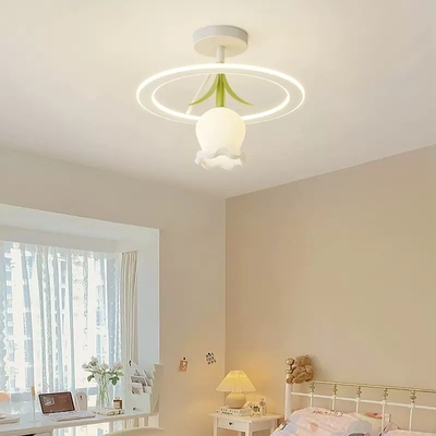 Design Sense Valley Cream Lily LED ضوء السقف لغرفة المعيشة وغرفة النوم