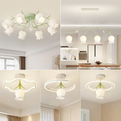 Design Sense Valley Cream Lily LED ضوء السقف لغرفة المعيشة وغرفة النوم
