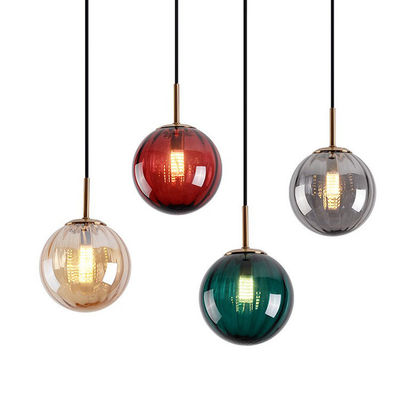 ضوء قلادة الكرة الزجاجية الحديثة الملونة لغرفة الطعام
