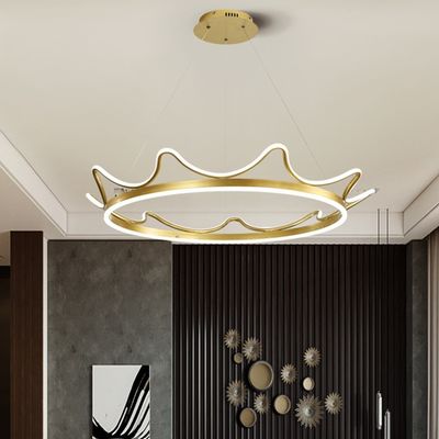 Indoor Lighting Crown Shape Aluminum Acrylic Nordic Luxury Chandeliers &amp; Pendant Lights Modern