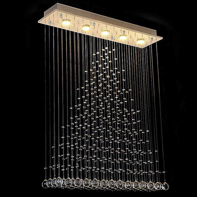 قطرة مطر غرفة الطعام كريستال قلادة ضوء مصقول نانو مطلي