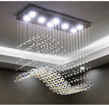 قطرة مطر غرفة الطعام كريستال قلادة ضوء مصقول نانو مطلي