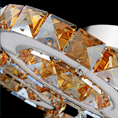 مصباح السقف LED للفندق الحديث ثريات كريستال شفافة ذهبية